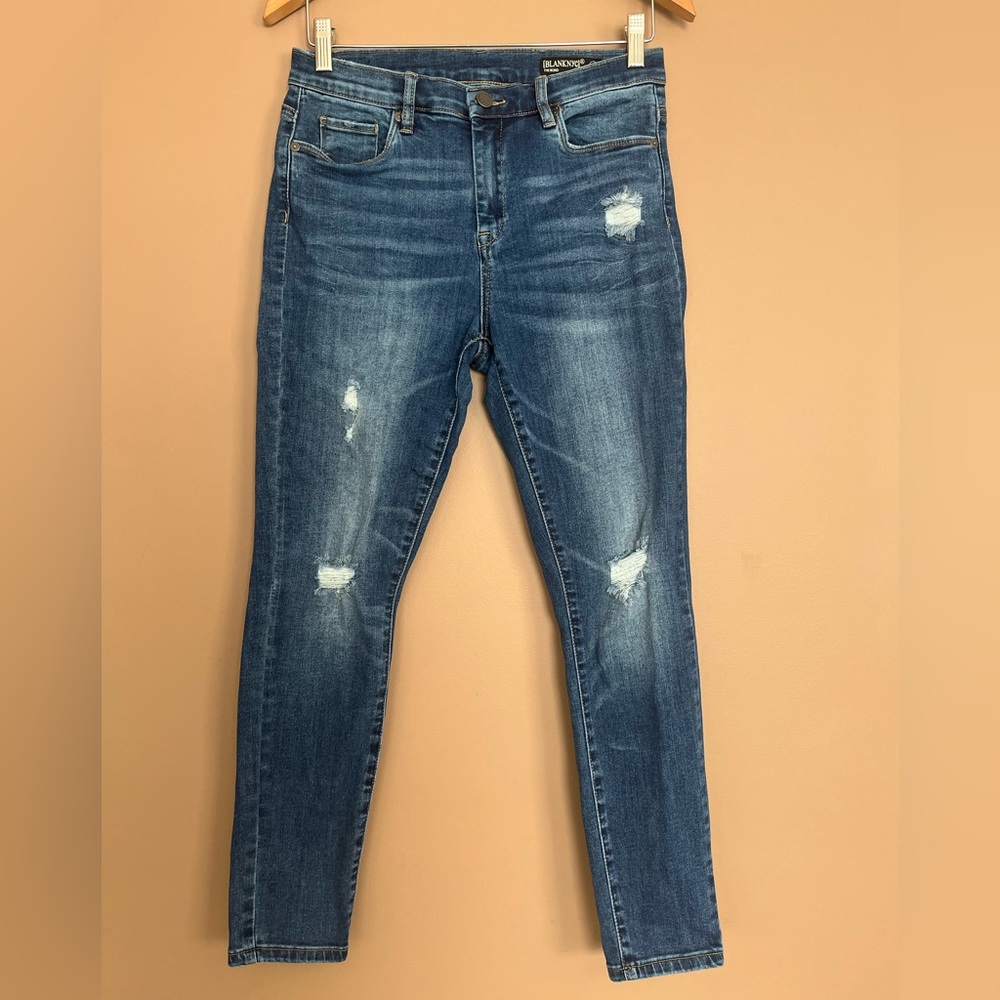 {Blank NYC} The Bond Mid-Rise Skinny Jeans In Blue - Womens 29
